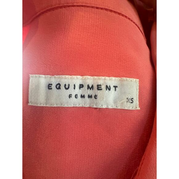 Equipment Signature 100% Silk Coral Button down Shirt Medium Collar - Picture 5 of 6
